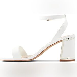 Aldo White Block Heel Sandals